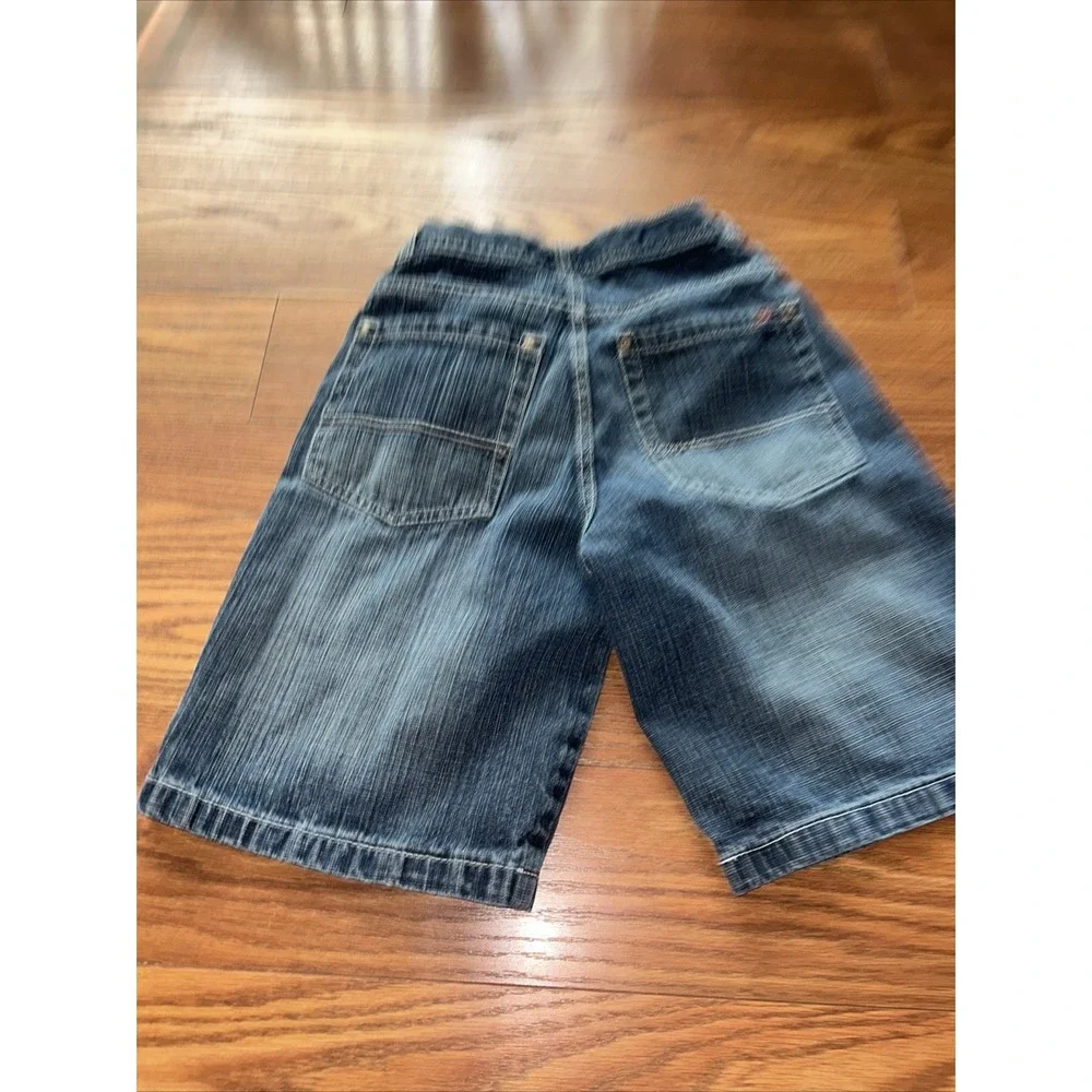 vtg SOUTHPOLE 90's Boys Shorts Size 10 Blue Denim RN82628 faded flat front relax - Picture 3 of 7
